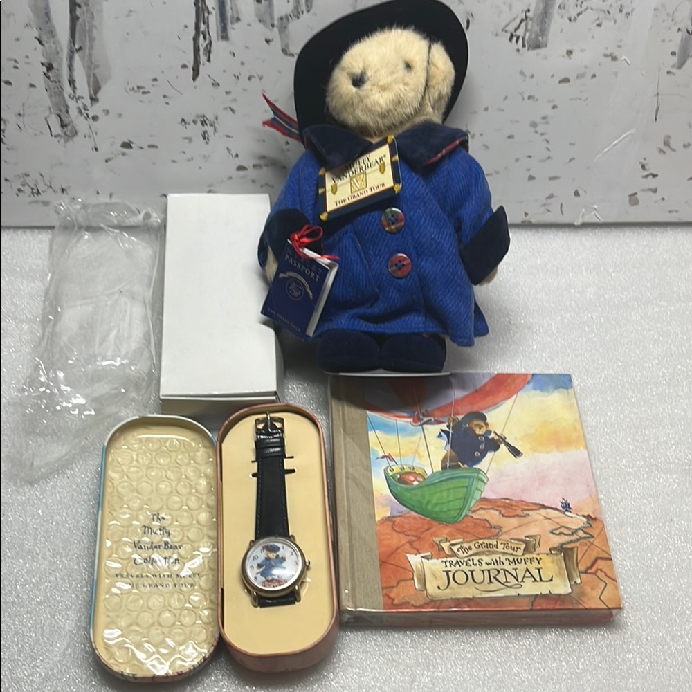 Muffy VanderBear “The Grand Tour"collection, 1993 Muffy,Passport,Journal & Watch